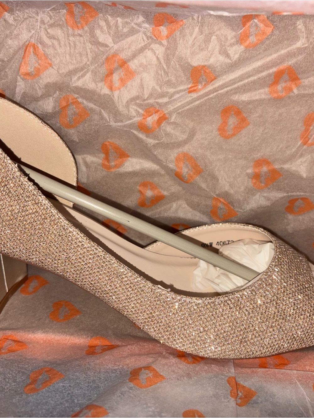 Elegant Women's Glitter Pump - Rose Gold Benjamin Walk touch ups